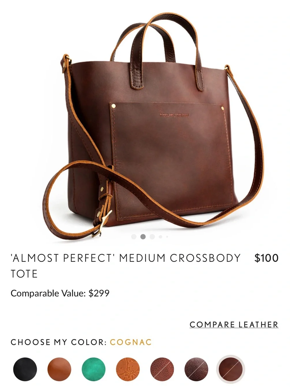 Almost Perfect Medium Tote in Cognac Leather